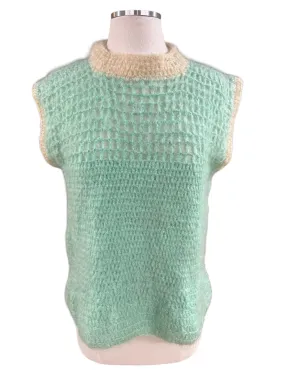 1960s Mint Green Mohair Sleeveless Sweater M