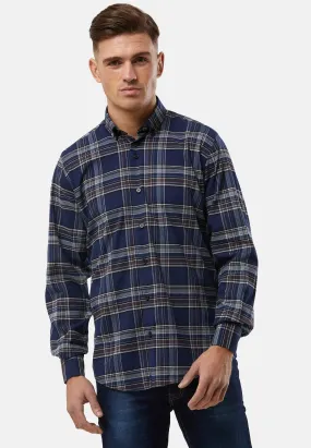 6th Sense BD Gold Long Sleeve Check Shirt O#16 - Navy/Burgundy