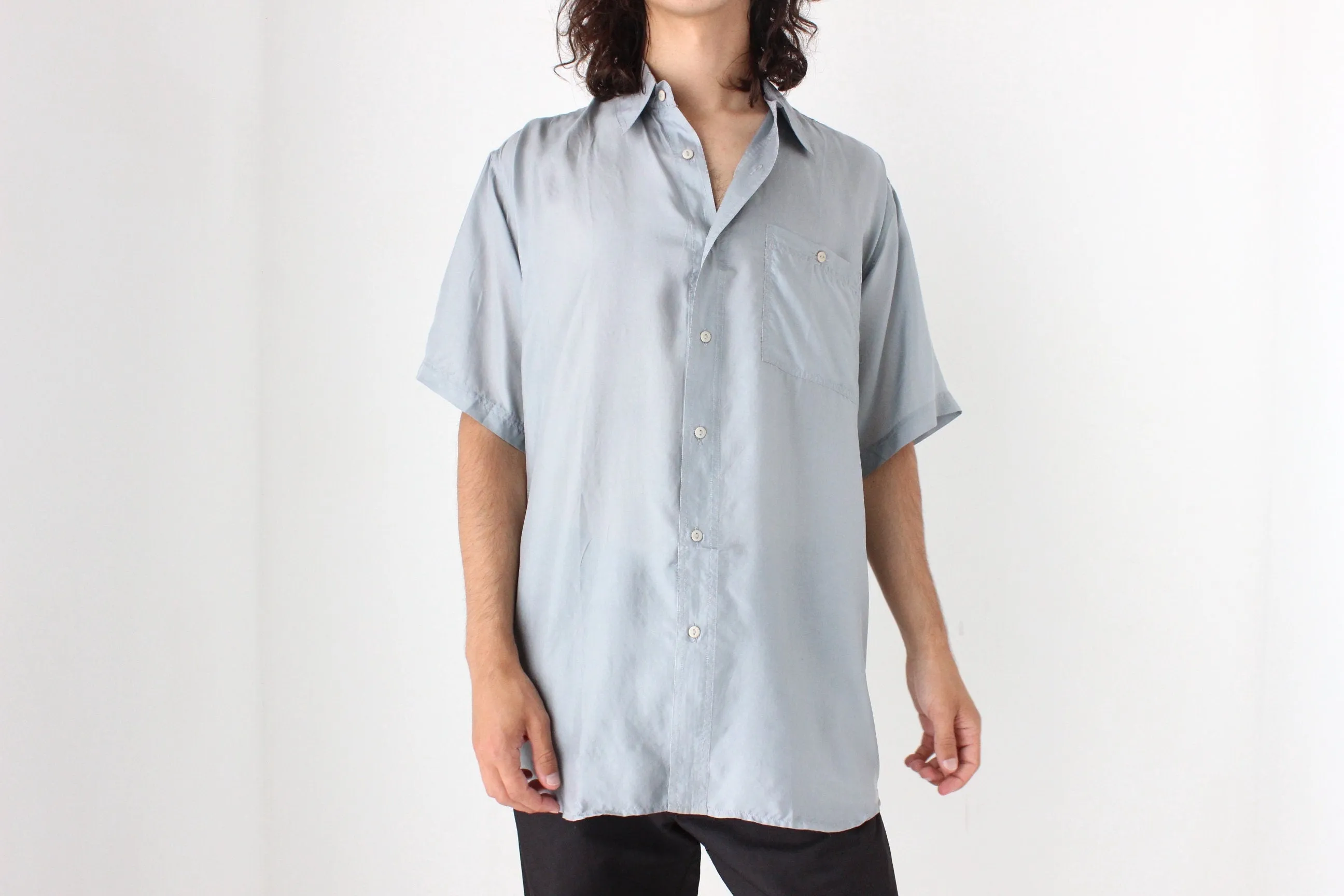 80s PURE SILK Classic Boxy in Dove Grey
