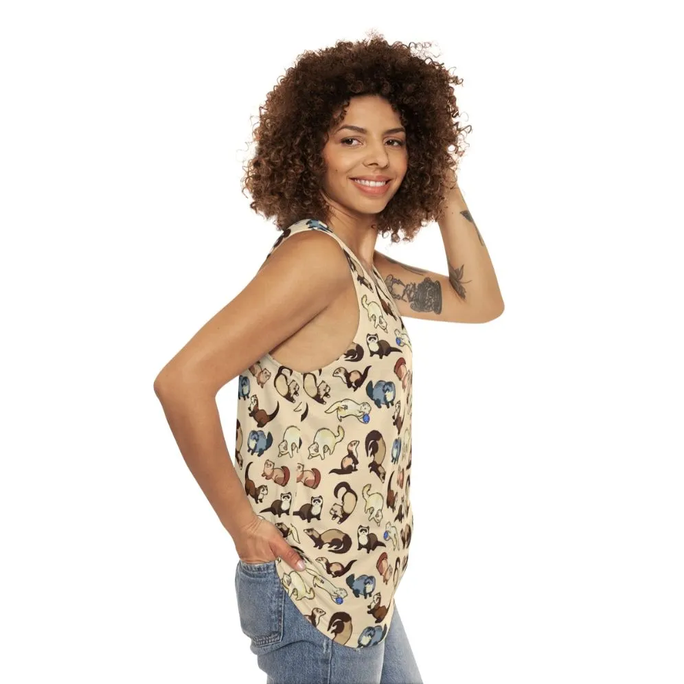 Adorable Cat Snake Pattern Unisex Tank Top