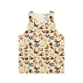 Adorable Cat Snake Pattern Unisex Tank Top