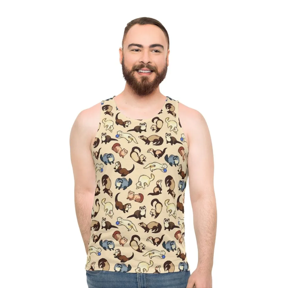 Adorable Cat Snake Pattern Unisex Tank Top