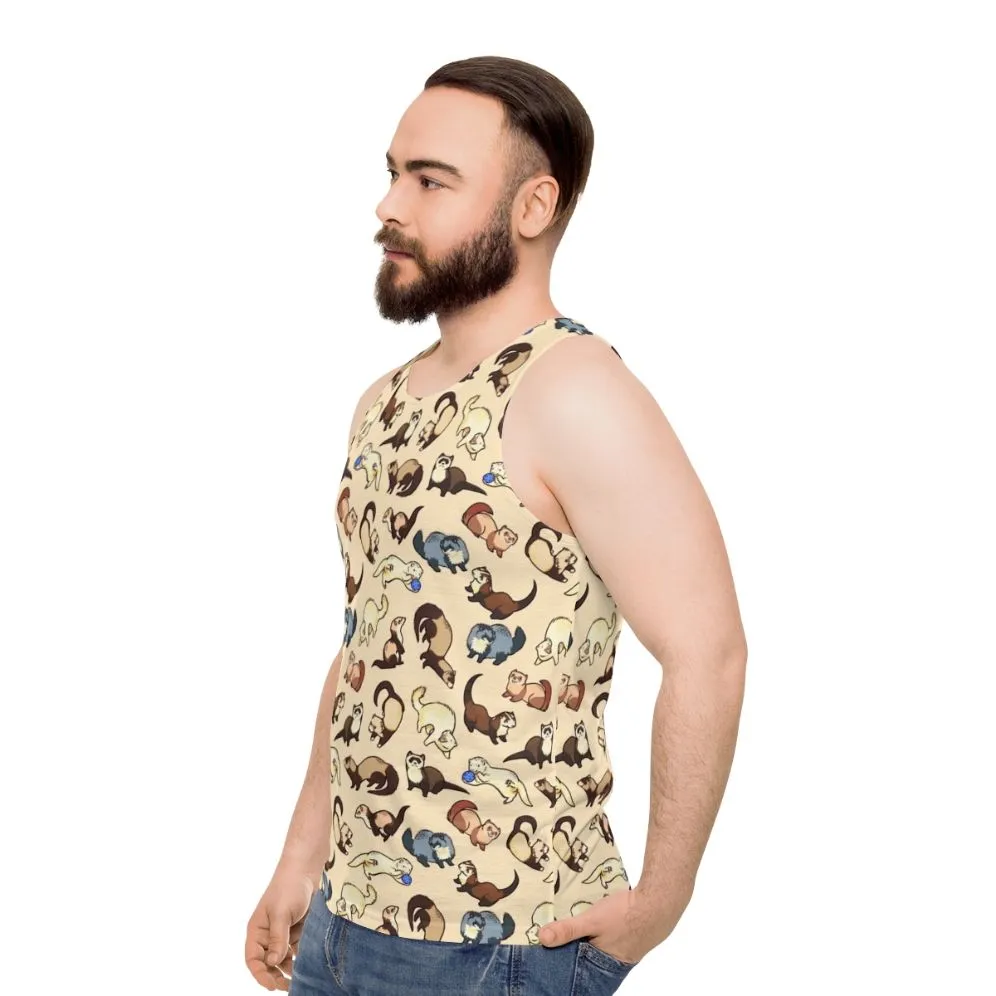 Adorable Cat Snake Pattern Unisex Tank Top