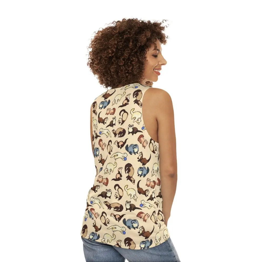 Adorable Cat Snake Pattern Unisex Tank Top