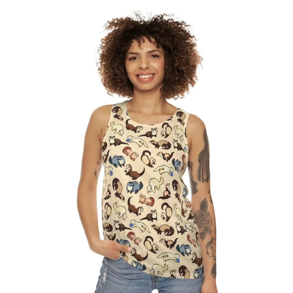 Adorable Cat Snake Pattern Unisex Tank Top