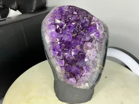Amethyst Crystal Cluster 11.lb 9oz on base with Polished Sides from Brazil Extra A  Dark Color
