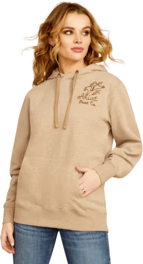Ariat Women's Dark Oatmeal Heather Bronco Stitch Hoodie