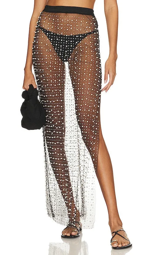 Beach Bunny Girl Gang Maxi Skirt in Black