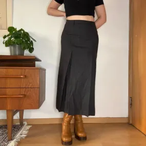 Benetton Maxi Skirt - 28W UK 8 Grey Virgin Wool