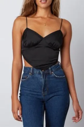 Black Costa Satin Tank