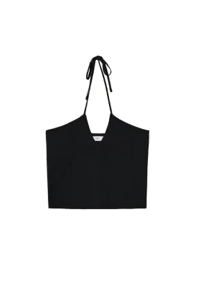 BLACK CROP KNIT TOP