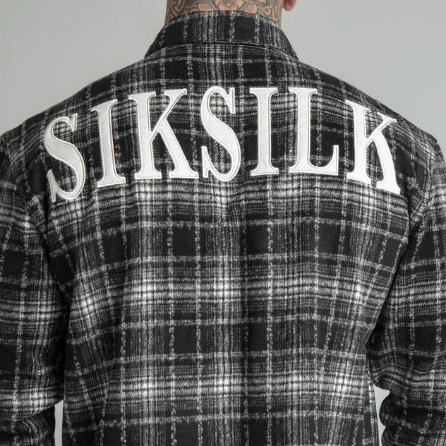 Black Distressed Check Shirt