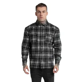 Black Distressed Check Shirt