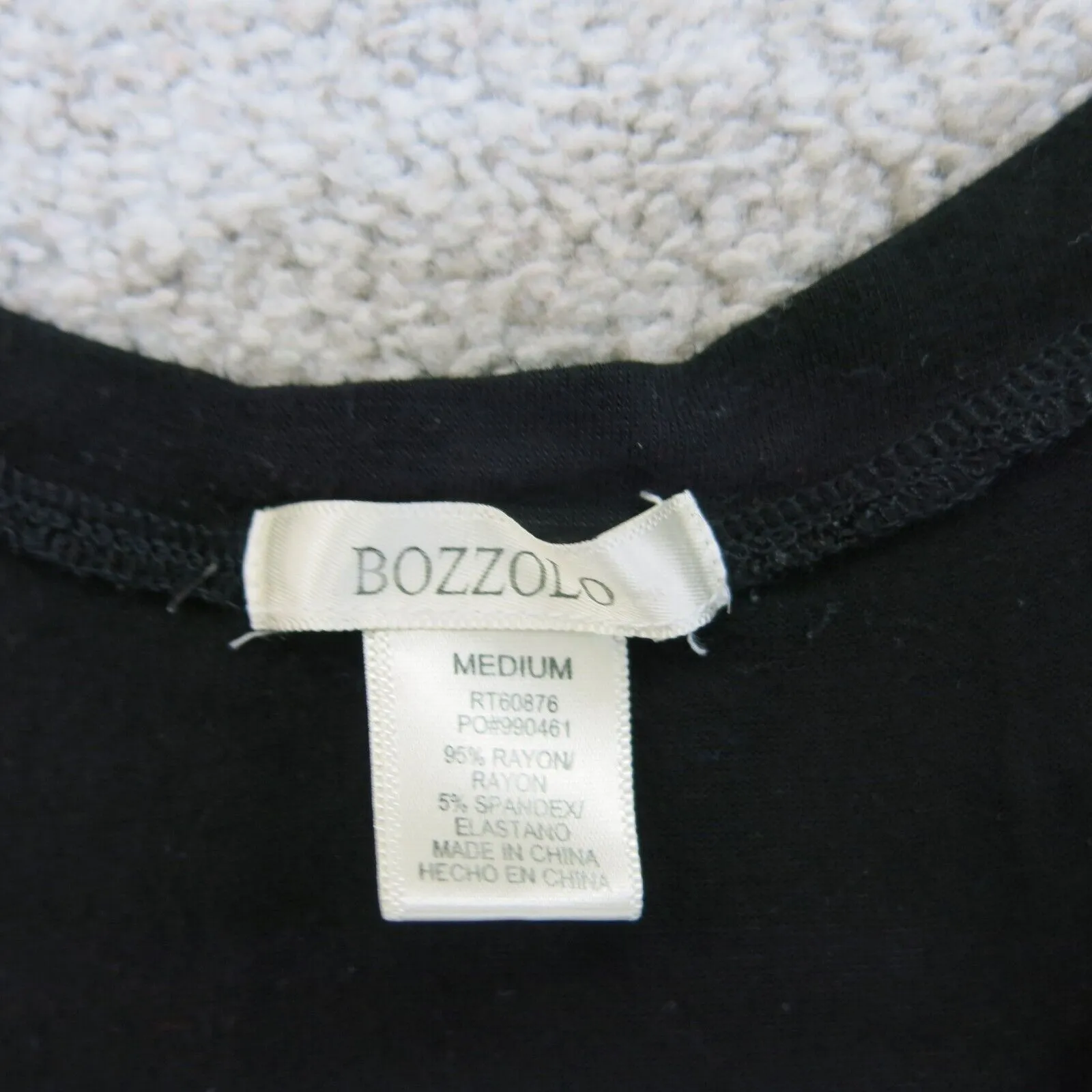 Bozzolo Shirt Womens Medium Black T Shirt Top Cap Sleeve V Neck Solid Casual