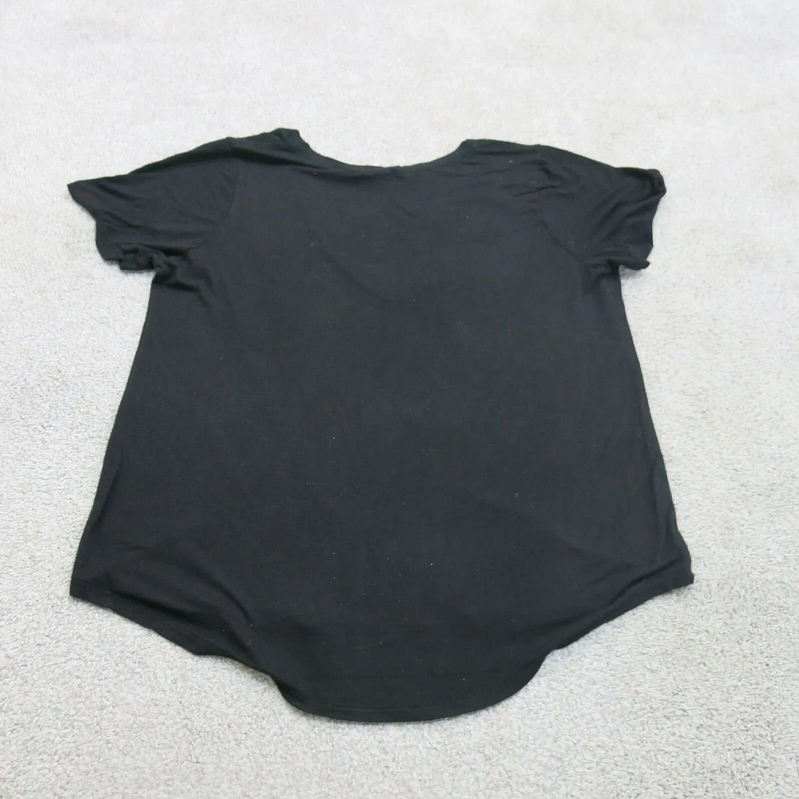 Bozzolo Shirt Womens Medium Black T Shirt Top Cap Sleeve V Neck Solid Casual