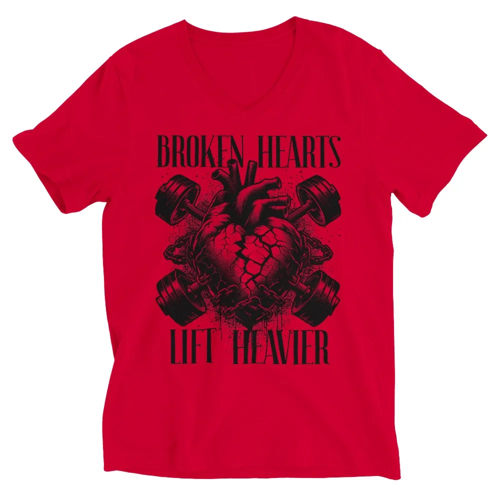 Broken Hearts Unisex V-Neck T-shirt