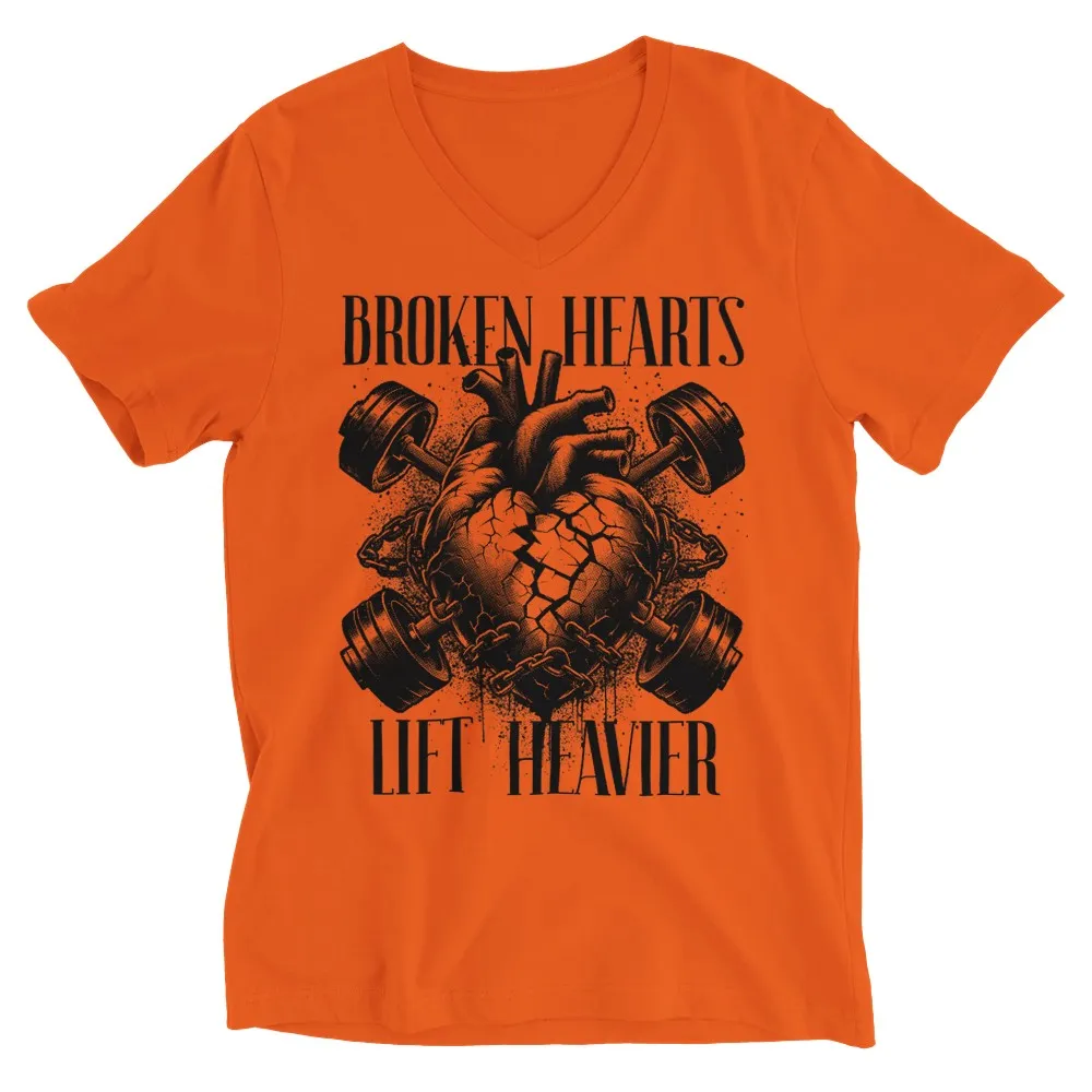 Broken Hearts Unisex V-Neck T-shirt