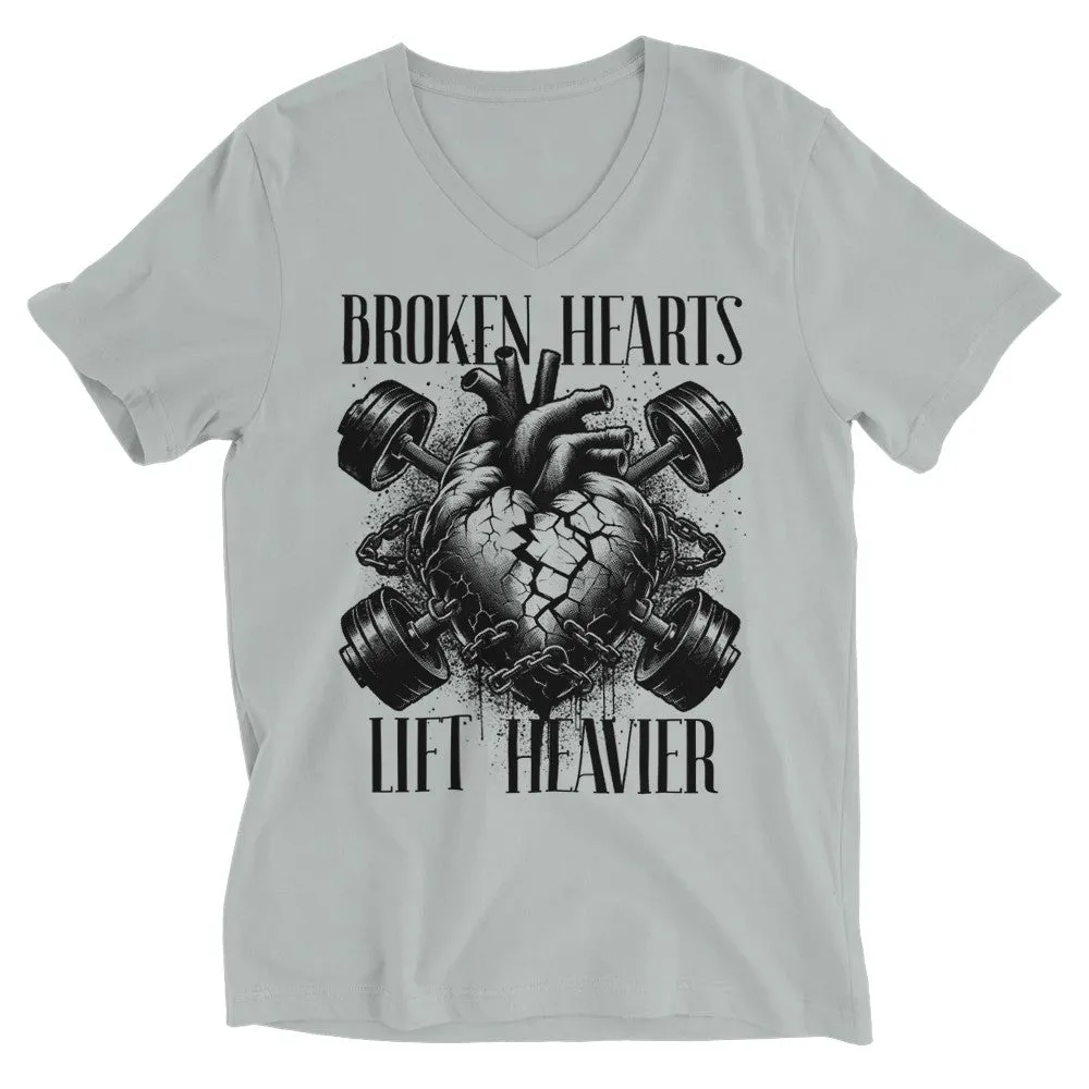 Broken Hearts Unisex V-Neck T-shirt