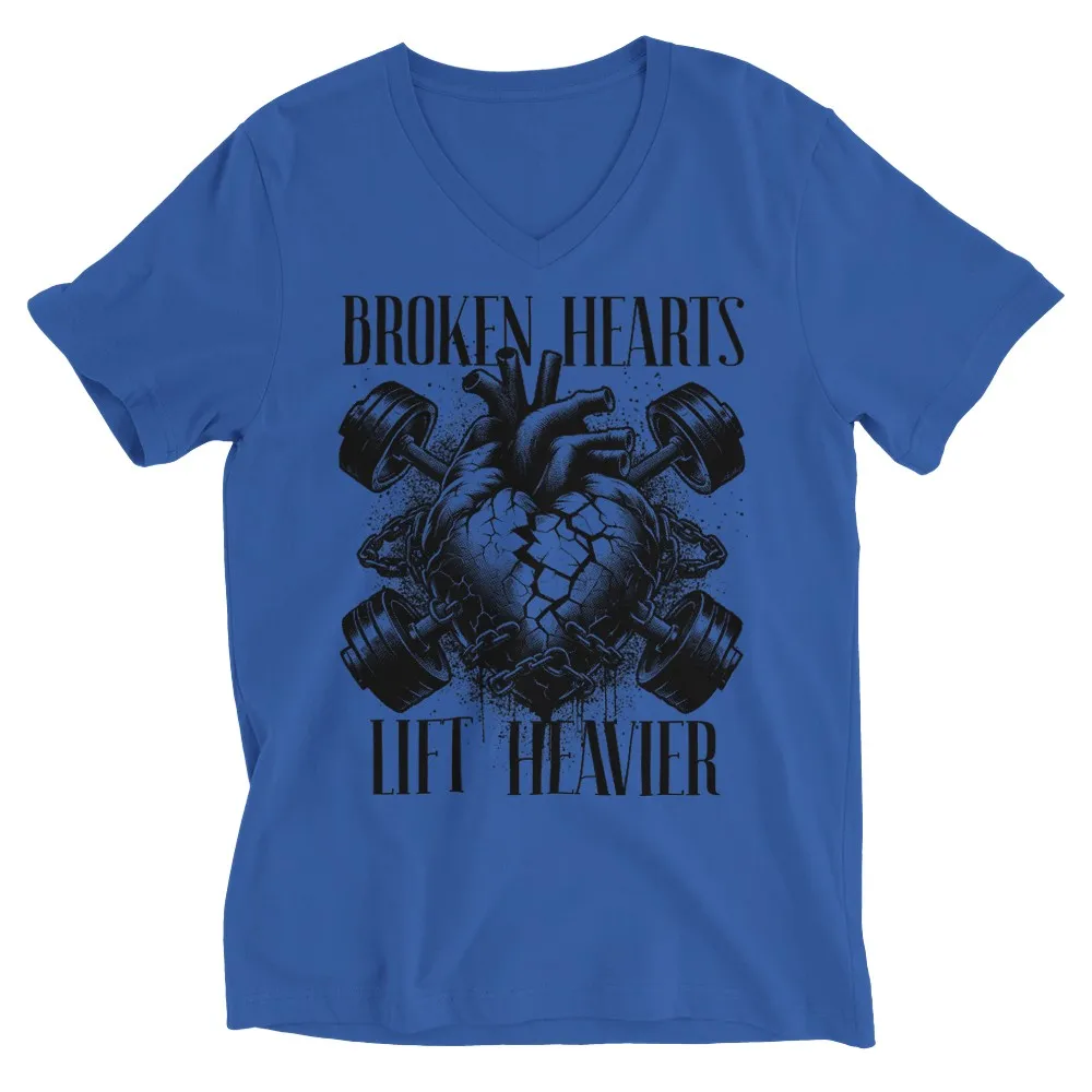 Broken Hearts Unisex V-Neck T-shirt