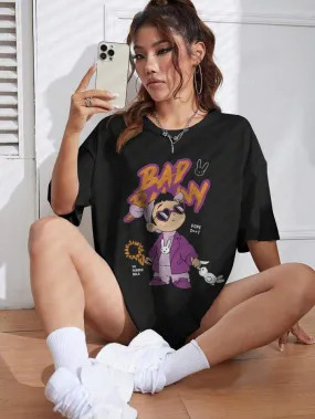Brown Bad Bunny Graphic Printed Drop Shoulder T-Shirt Legacy Boutiques Dhaka