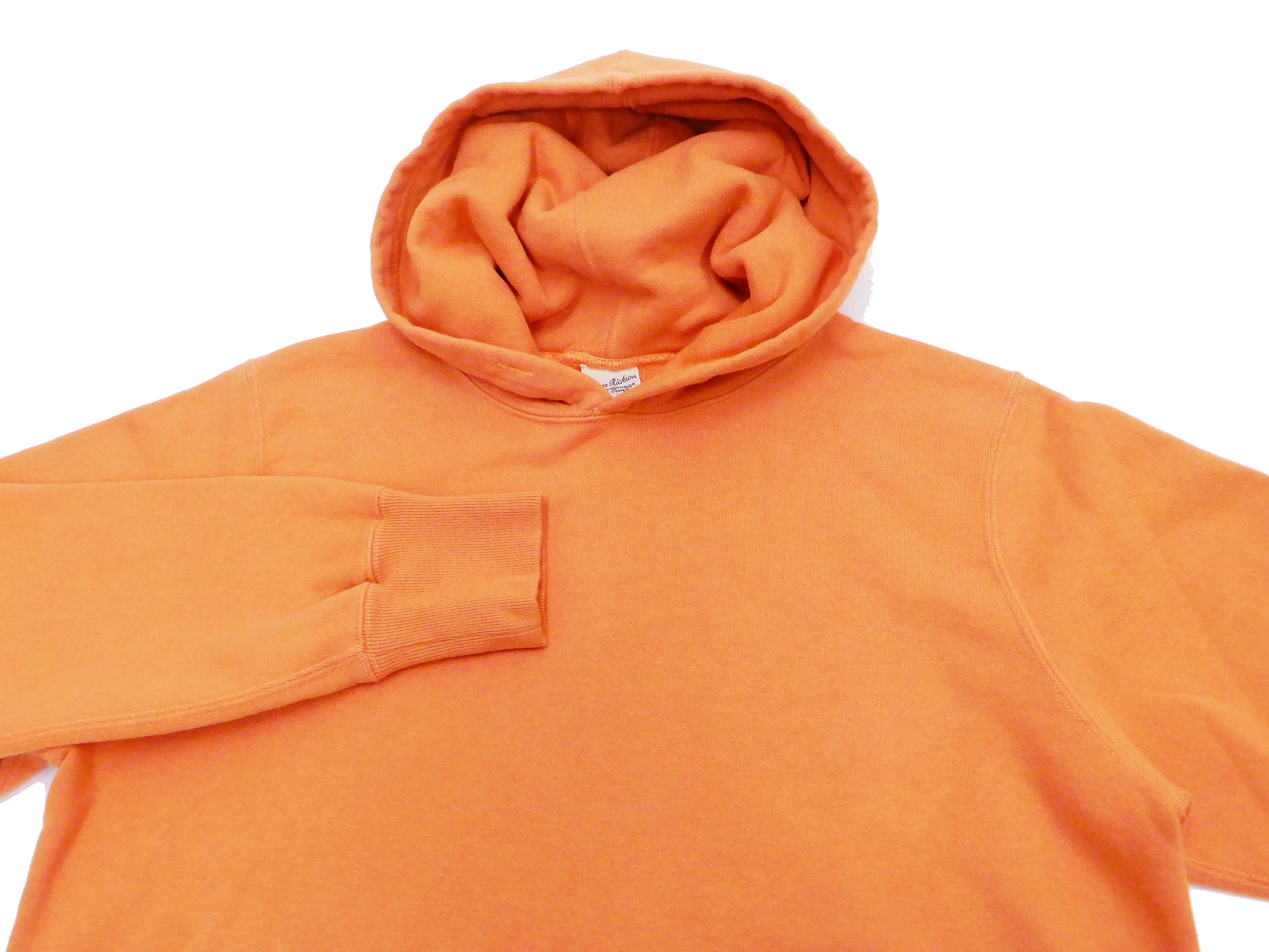 Buzz Rickson Plain Pullover Hoodie Men's Loop-wheeled Vintage Style Hooded Sweatshirt BR68914 159-Faded-Orange