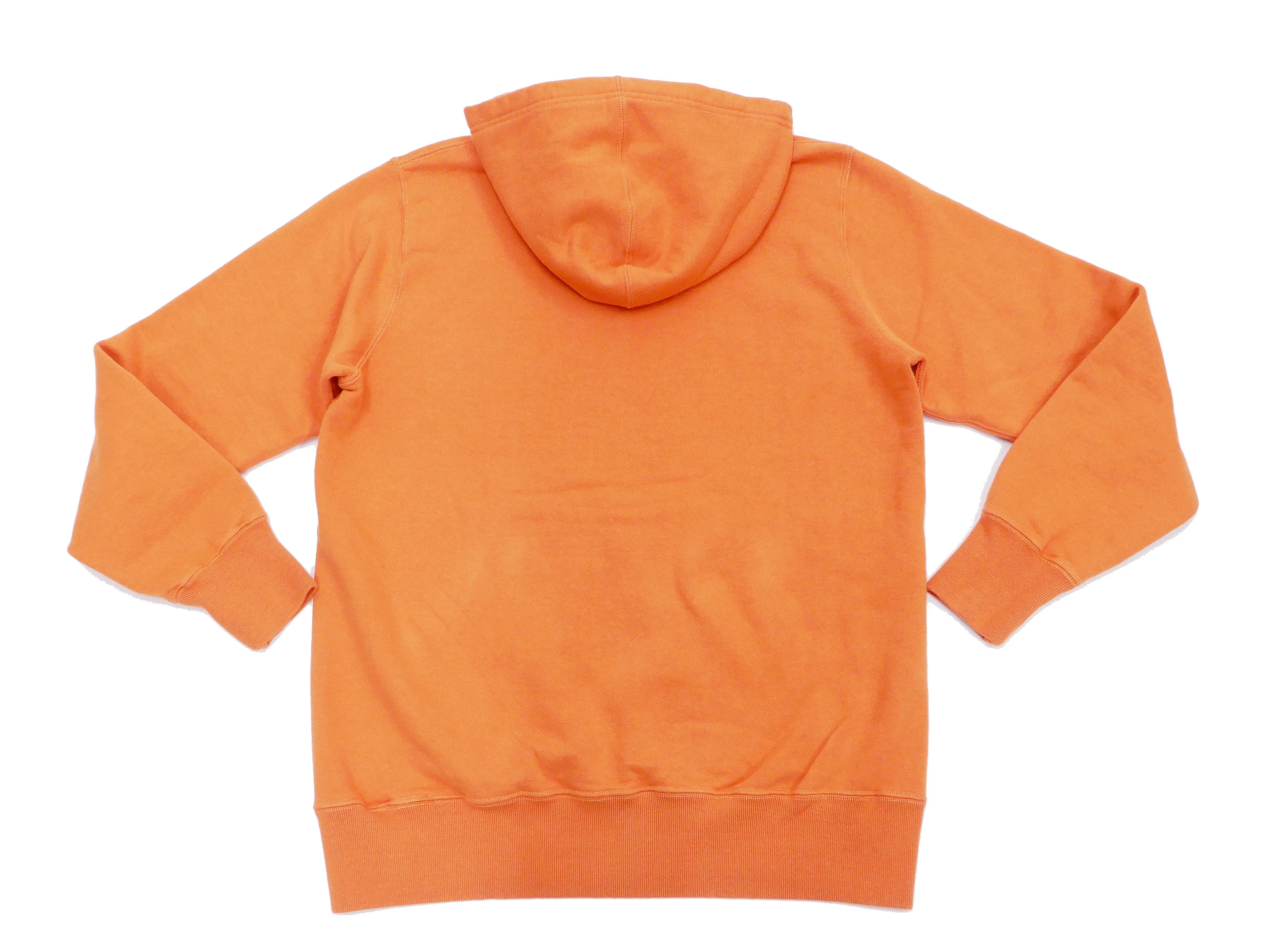 Buzz Rickson Plain Pullover Hoodie Men's Loop-wheeled Vintage Style Hooded Sweatshirt BR68914 159-Faded-Orange
