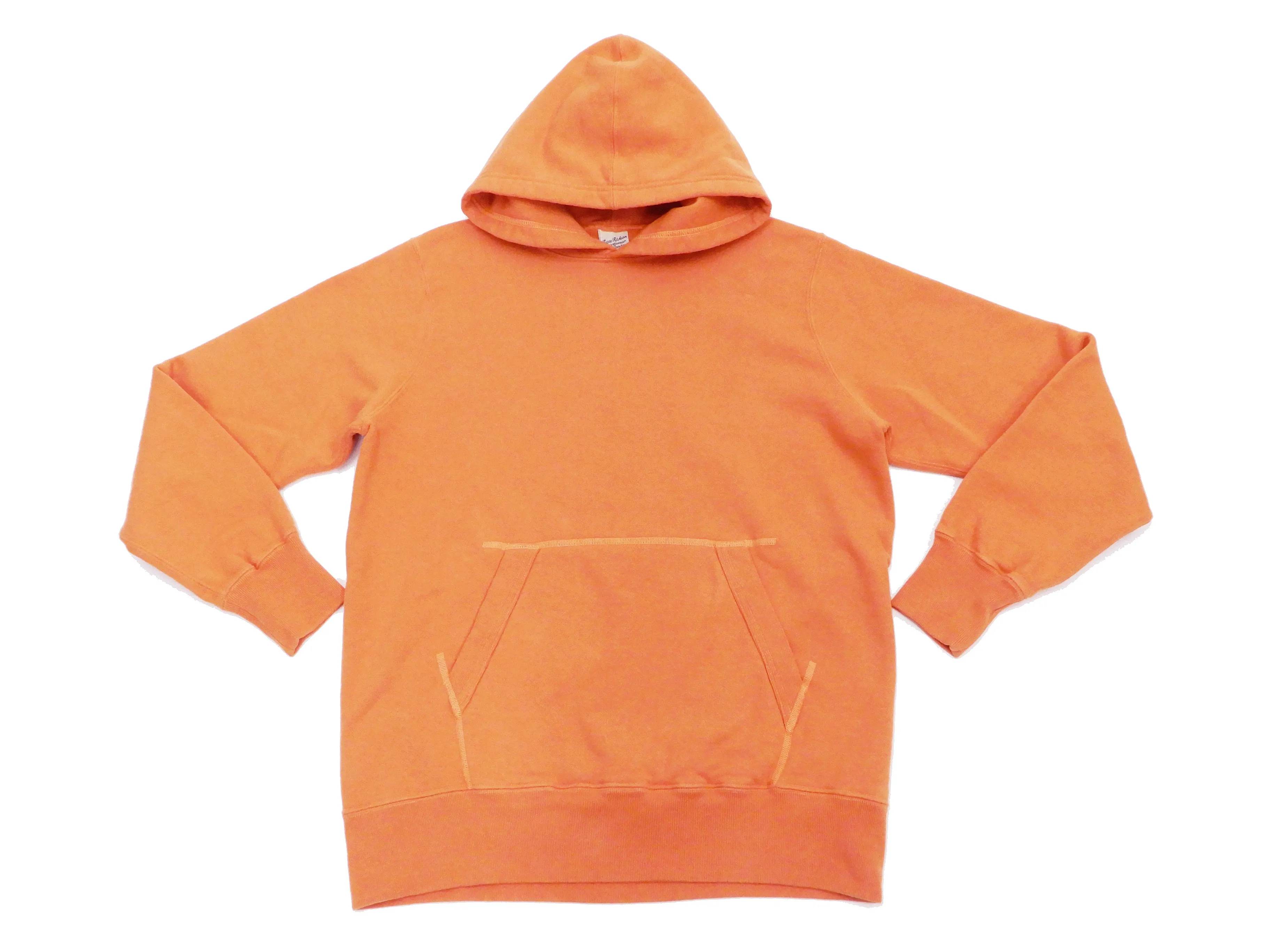 Buzz Rickson Plain Pullover Hoodie Men's Loop-wheeled Vintage Style Hooded Sweatshirt BR68914 159-Faded-Orange