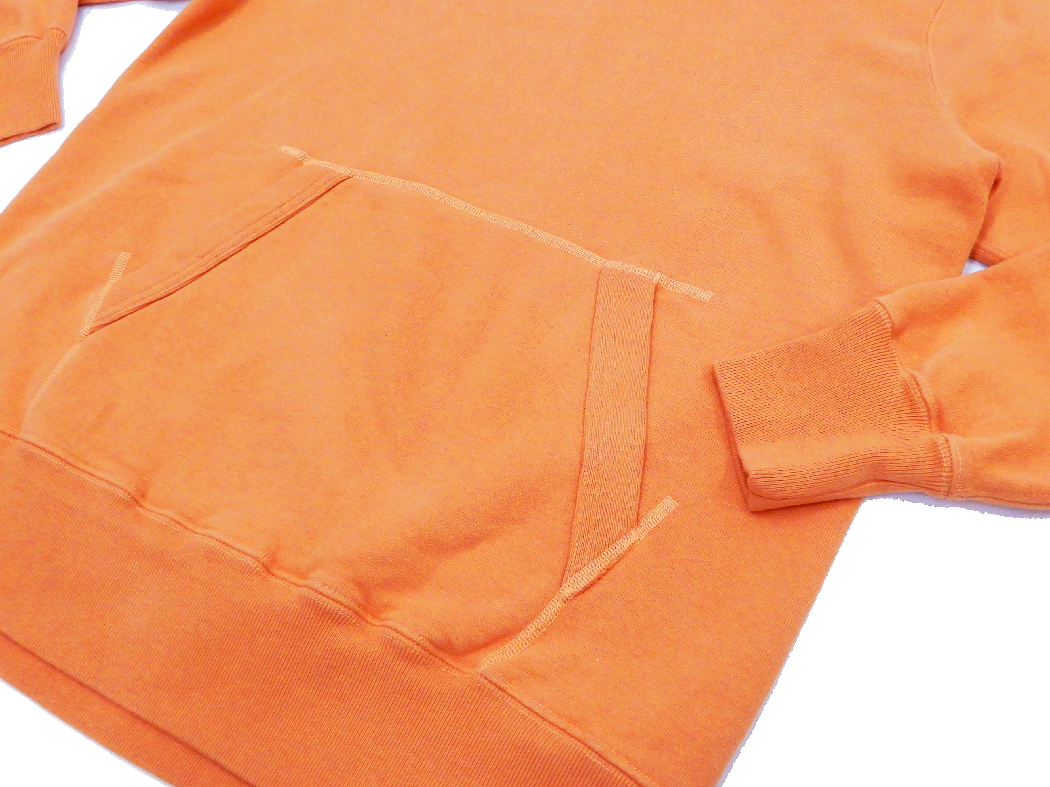 Buzz Rickson Plain Pullover Hoodie Men's Loop-wheeled Vintage Style Hooded Sweatshirt BR68914 159-Faded-Orange