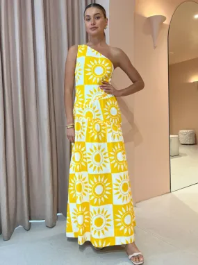 By Nicola Goldie One Shoulder Maxi Dress in Large Sol Size 12