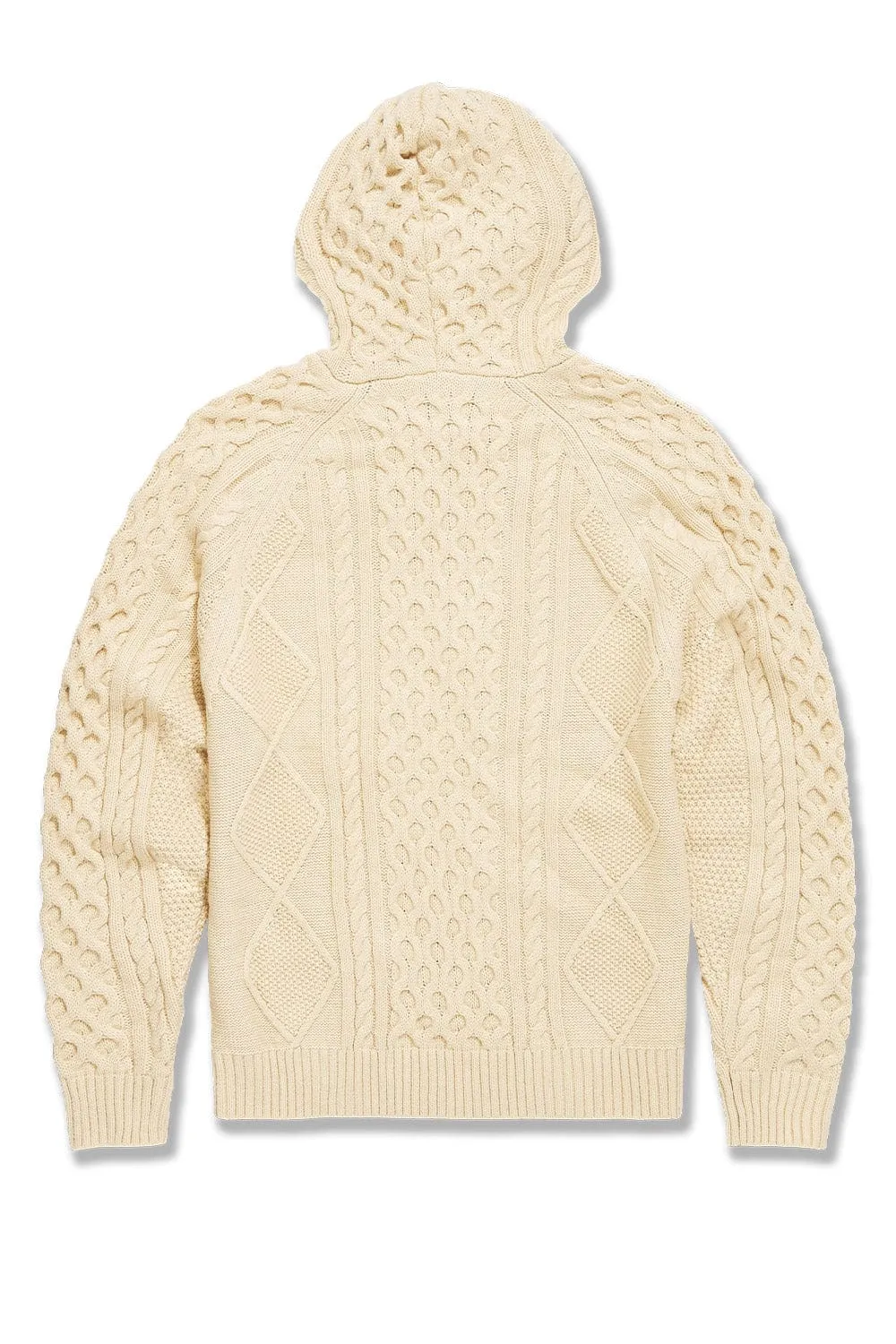 Cable Knit Hooded Sweater (Cream)