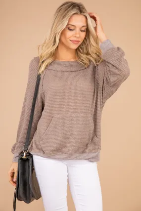 Case Closed Mocha Brown Waffle Top