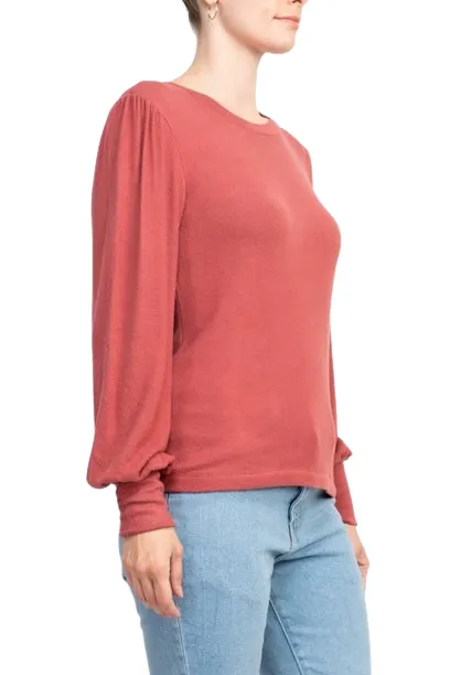 Catherine Malandrino Crew Neck Long Sleeve Elastic Cuff’s Solid Knit Top