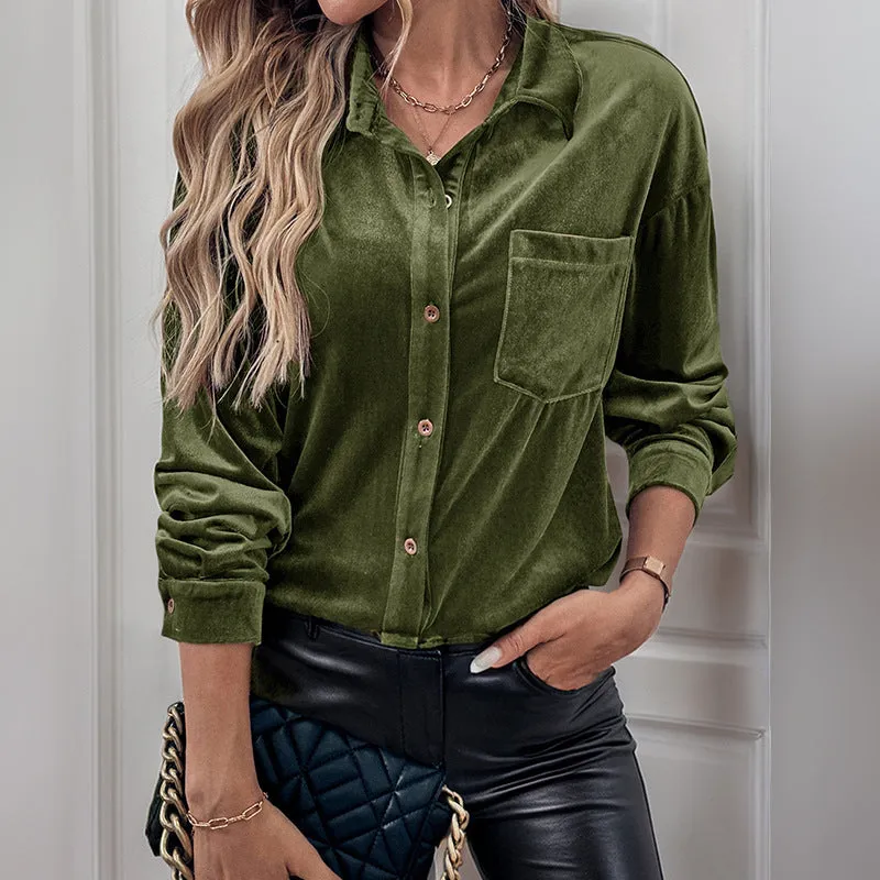 Clementine - Relaxed Velvet Shirt