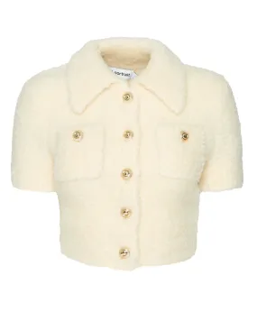 Cream Fluffy Knit Top