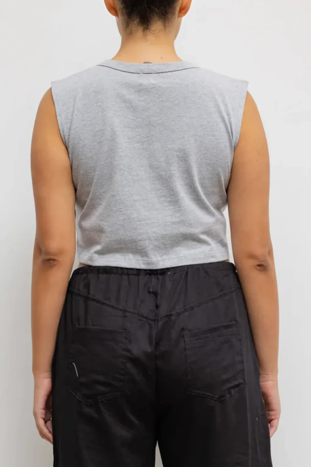 Crop Sleeveless Margo T-Shirt | Heather Grey