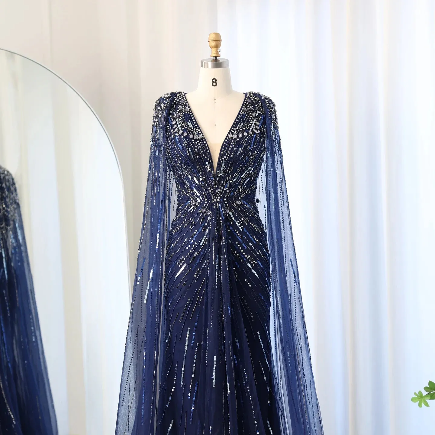 Crystal Evening Gown with Cape