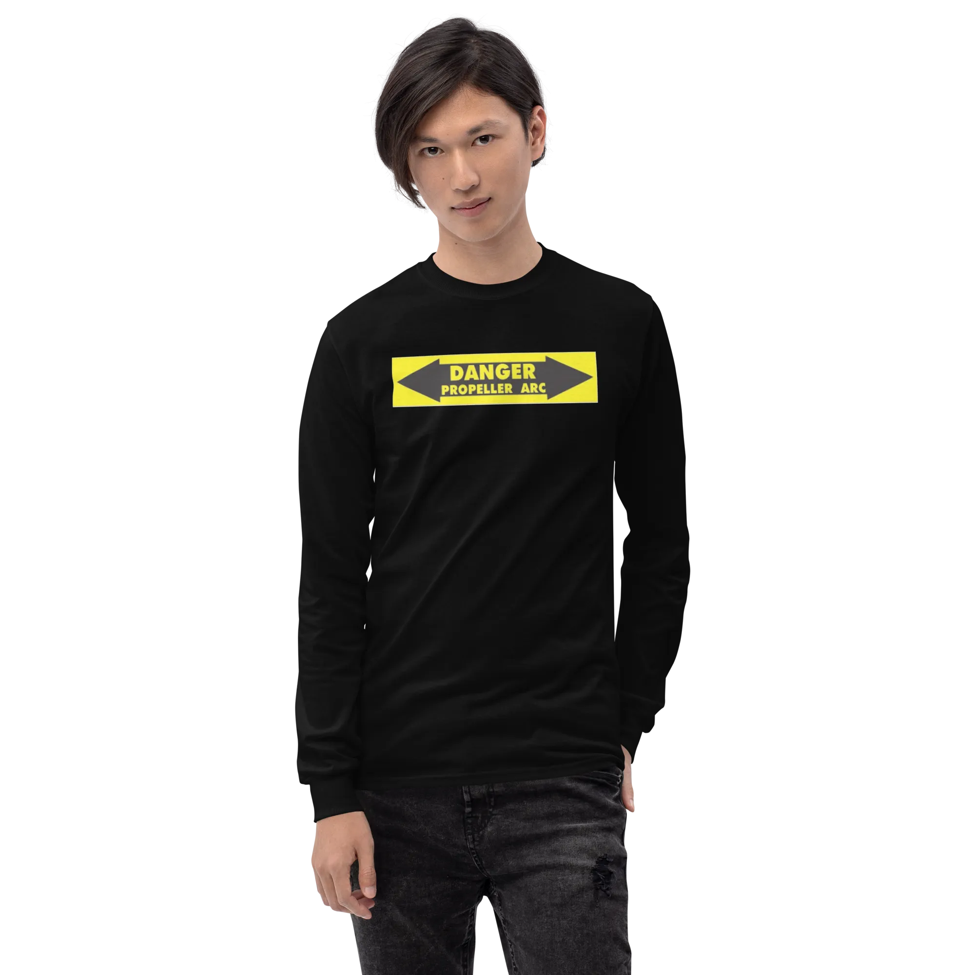 Danger Propeller Arc Men’s Long Sleeve Shirt, Gift For Ultralight Pilot,  Paramotor Pilot Shirt, Paratrike Pilot Shirt