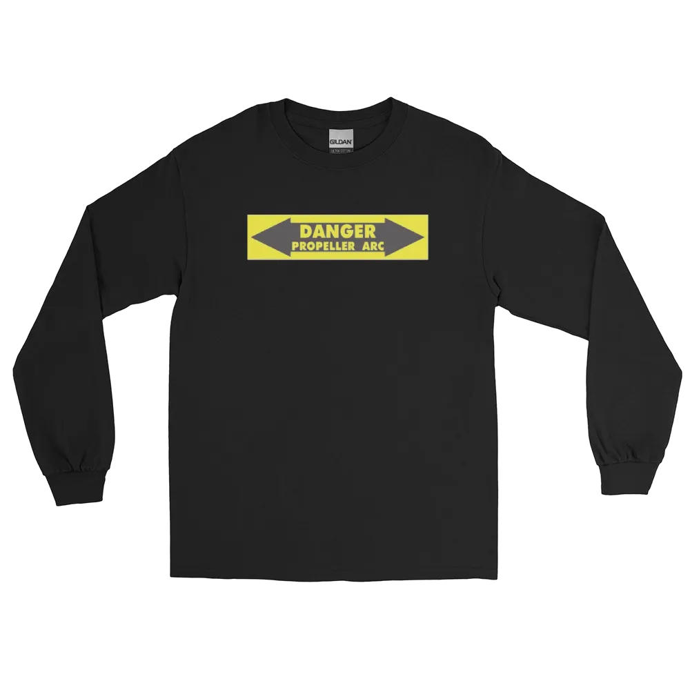Danger Propeller Arc Men’s Long Sleeve Shirt, Gift For Ultralight Pilot,  Paramotor Pilot Shirt, Paratrike Pilot Shirt