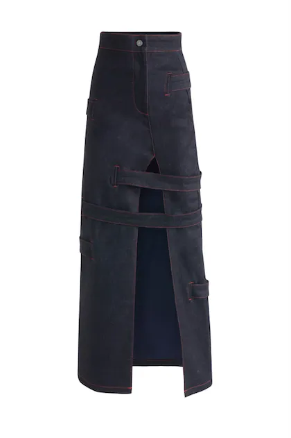Davidson Blue Denim Maxi Skirt