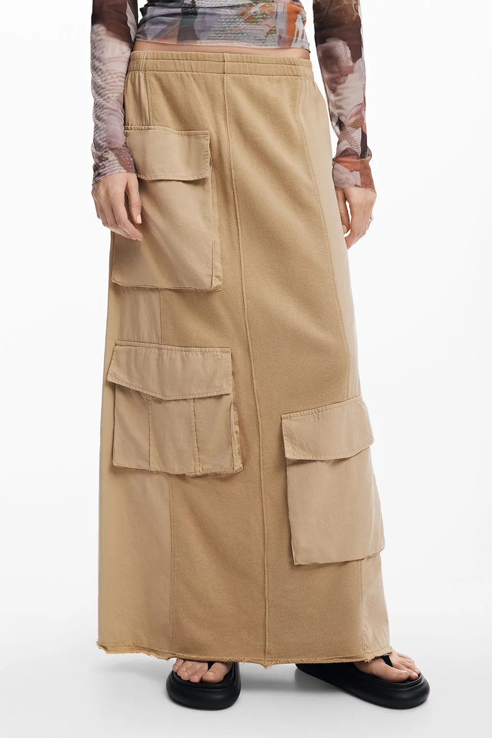 Desigual Long Cargo Knit Skirt