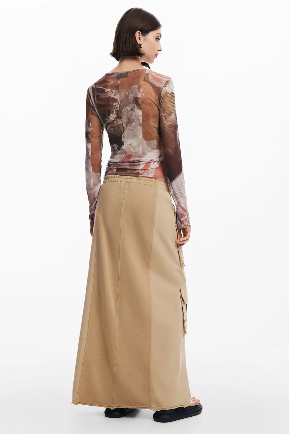 Desigual Long Cargo Knit Skirt
