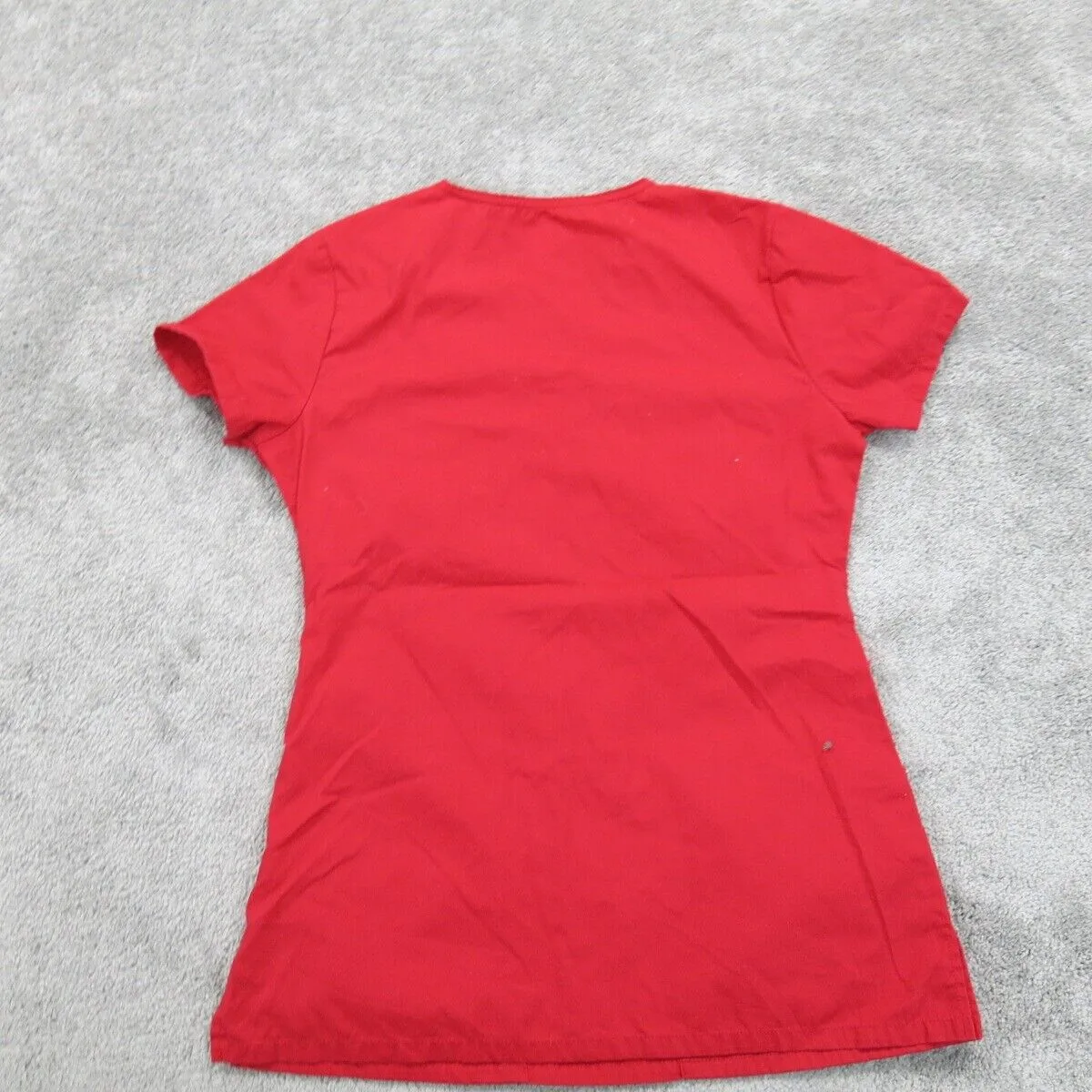 Dickies Womens V Neck T Shirt Top Short Sleeve Orange Logo Size X Small