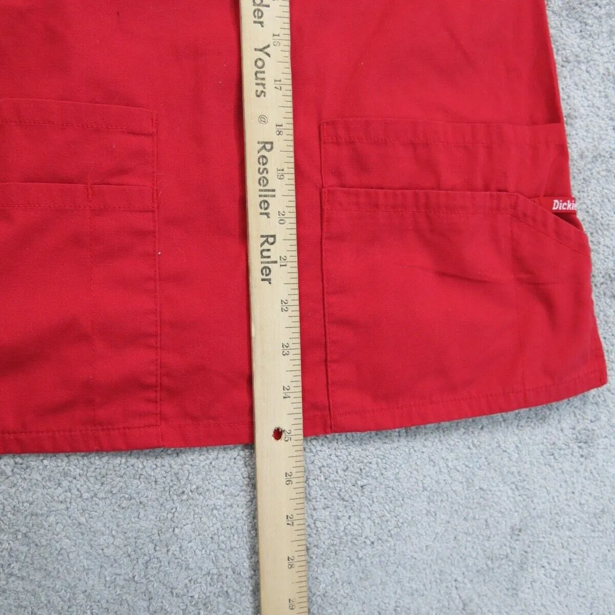 Dickies Womens V Neck T Shirt Top Short Sleeve Orange Logo Size X Small