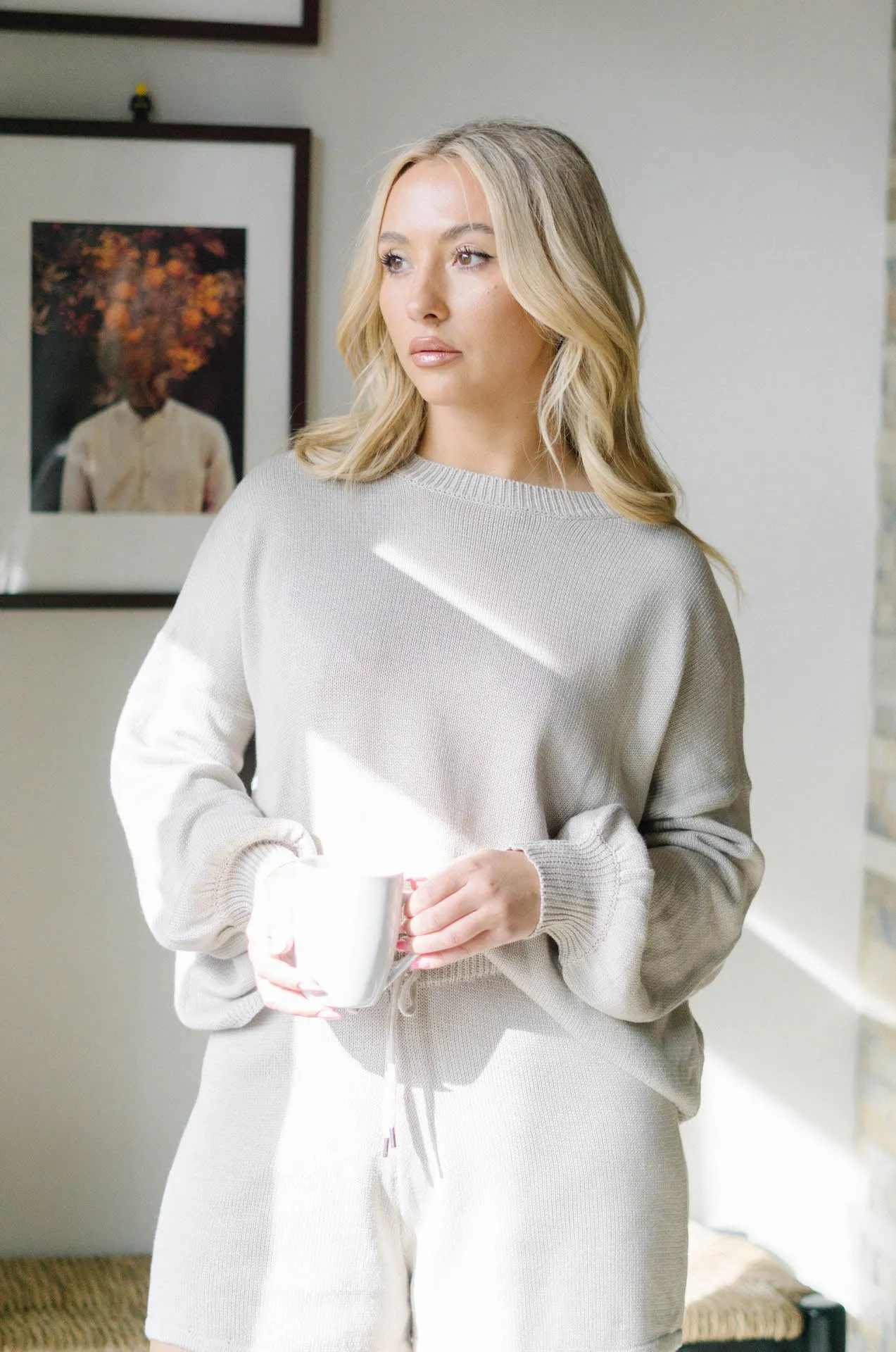Dominica Knit Two Piece Set - Oatmeal
