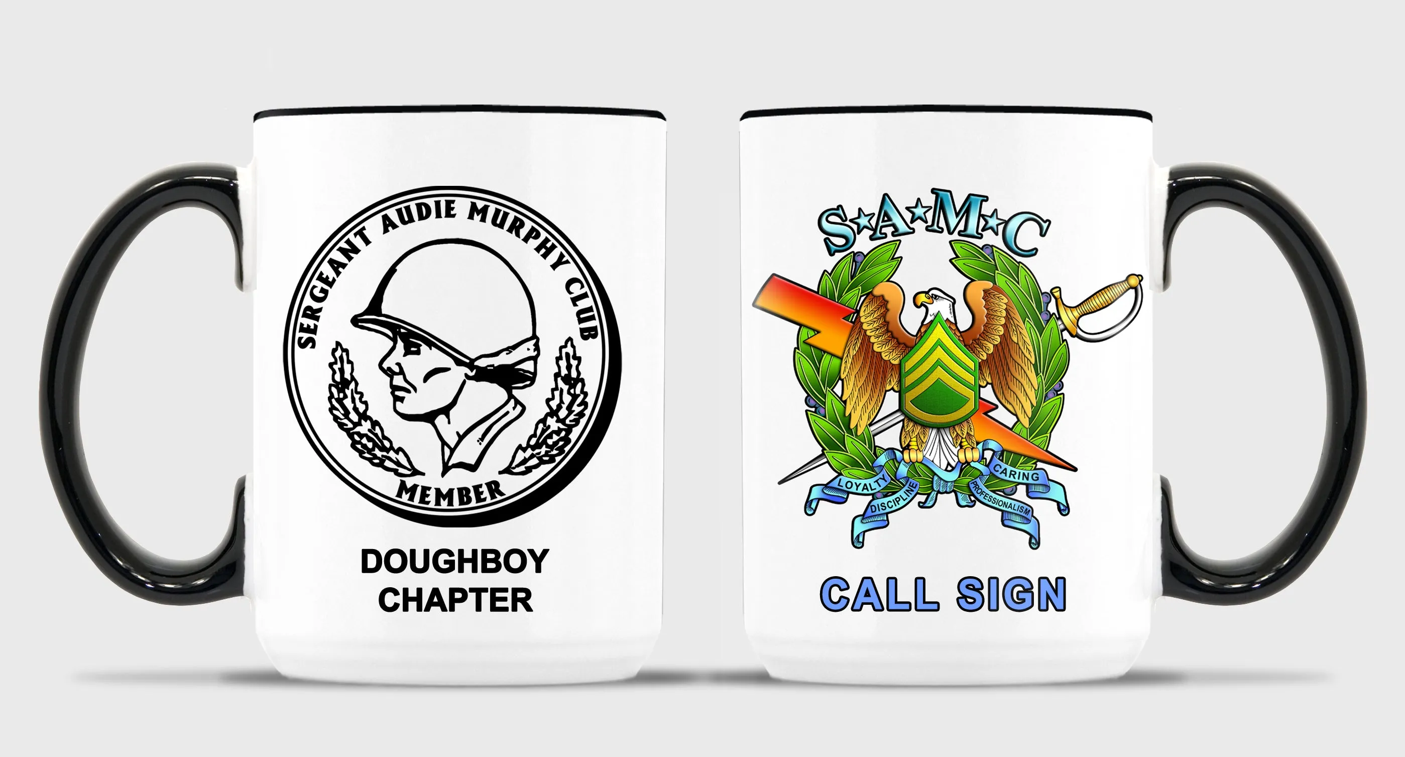 Doughboy SAMC 15 oz Coffee Mug- All White or White with Black Trim