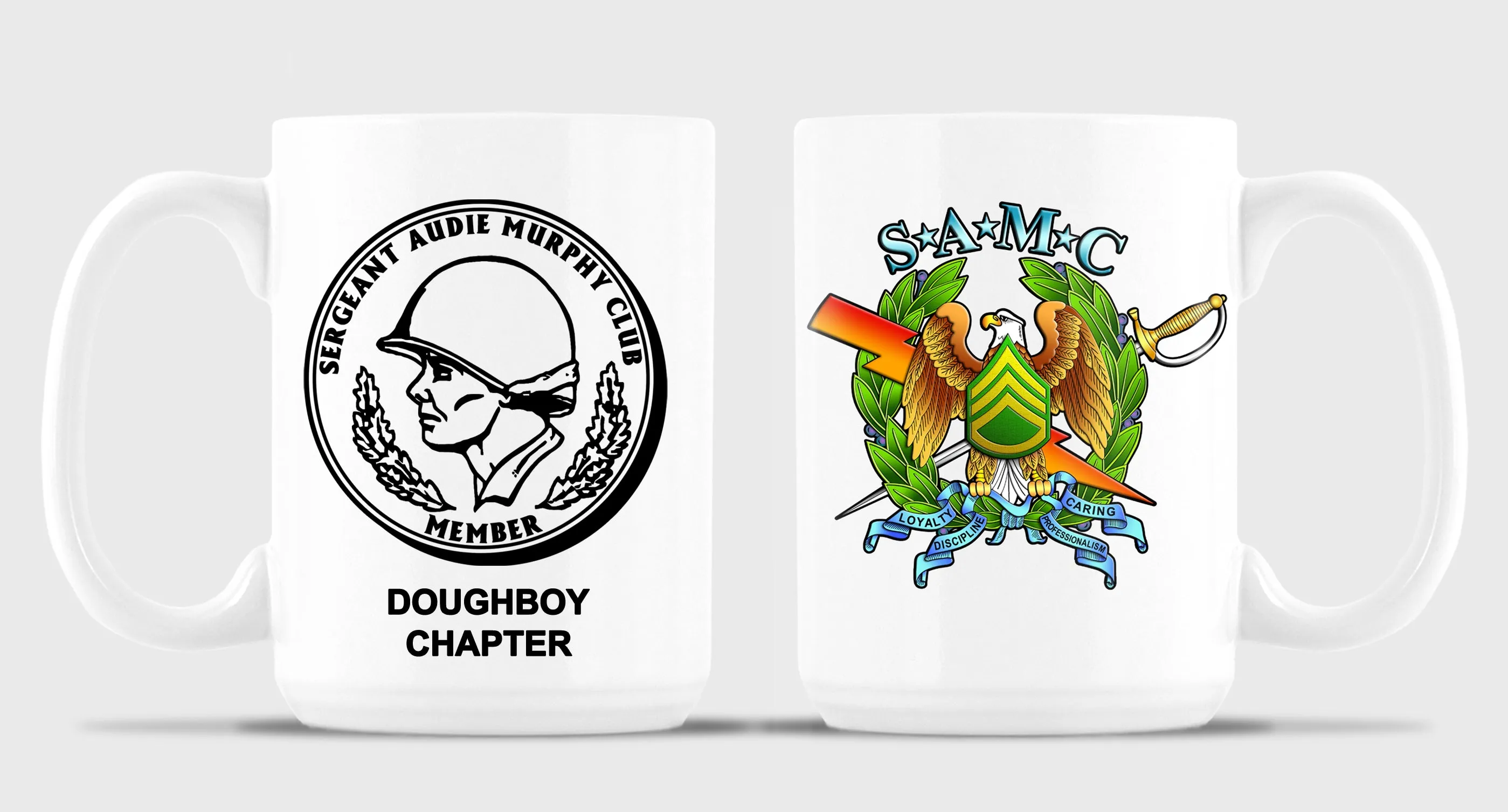 Doughboy SAMC 15 oz Coffee Mug- All White or White with Black Trim
