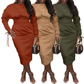 Drawstring Sleeve Dress