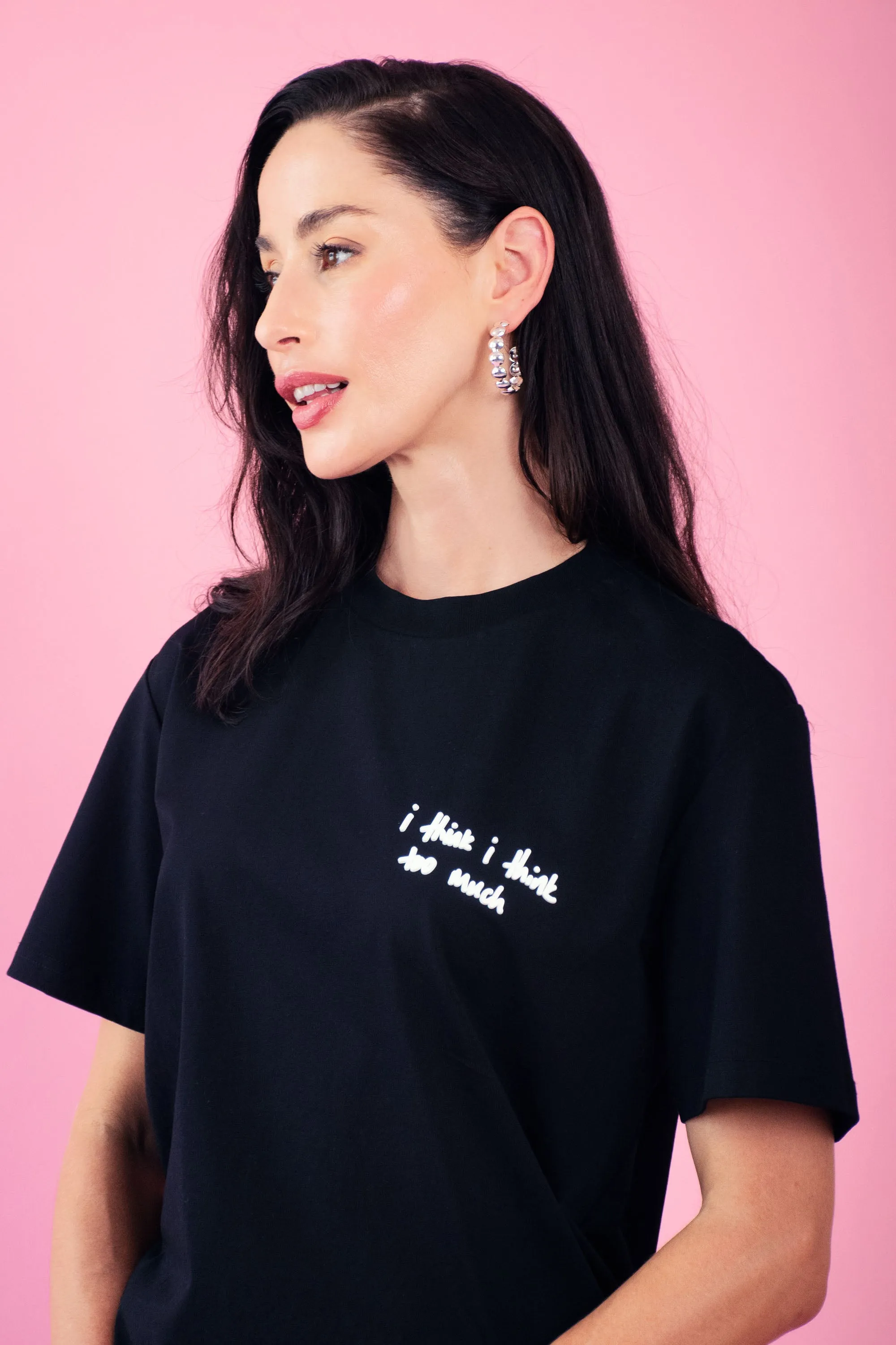 Embroidered Basic Tee in Black