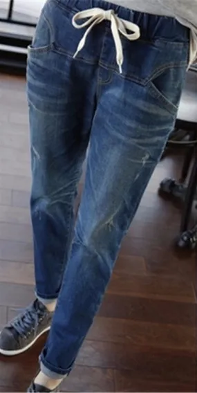 Female Casual High Waist Loose Jeans