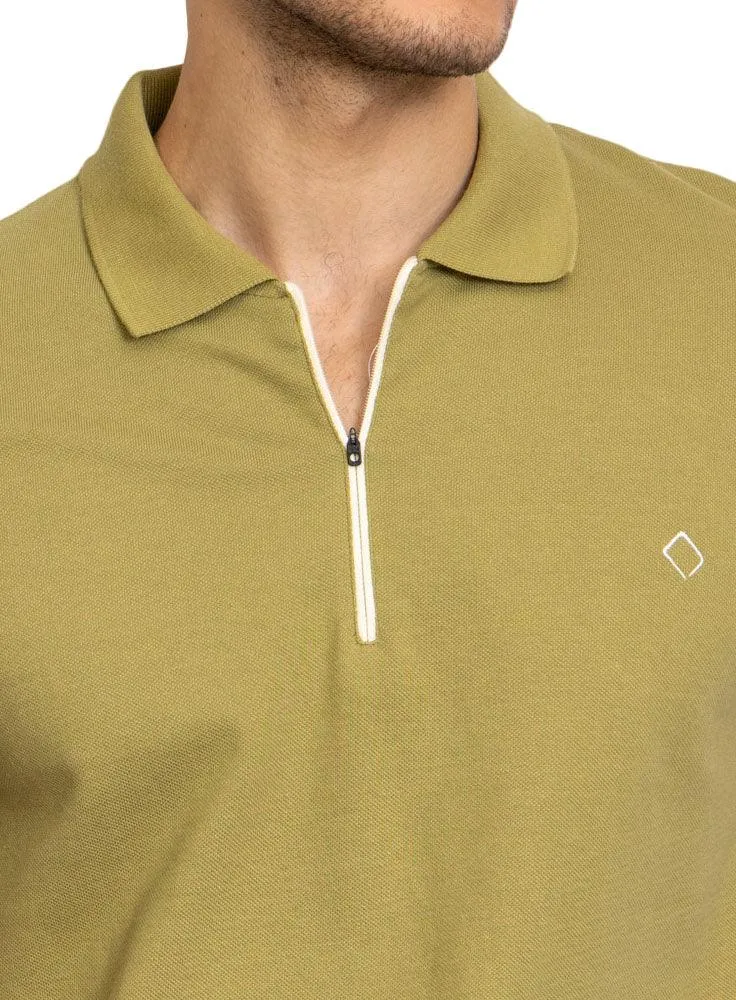 Fern Zipper Polo